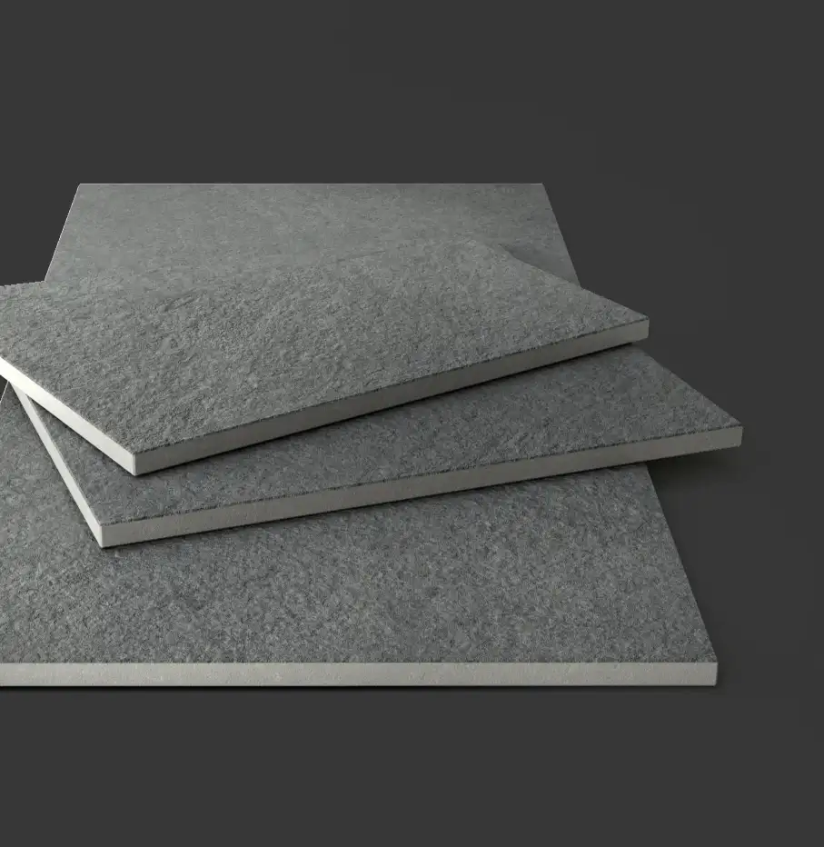 Stacked grey Stone20-PMI® flooring slabs